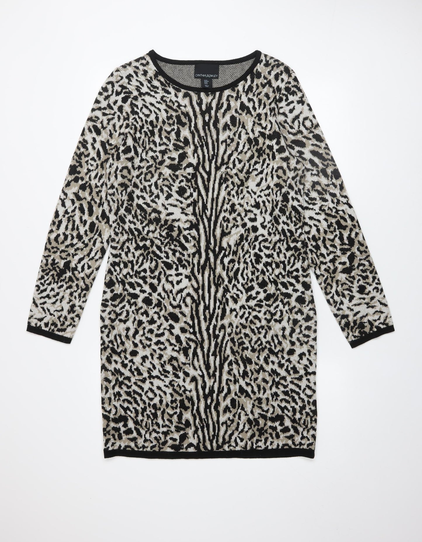 Cynthia Rowley Women's Multicoloured M Animal Print Knit Bodycon Dress