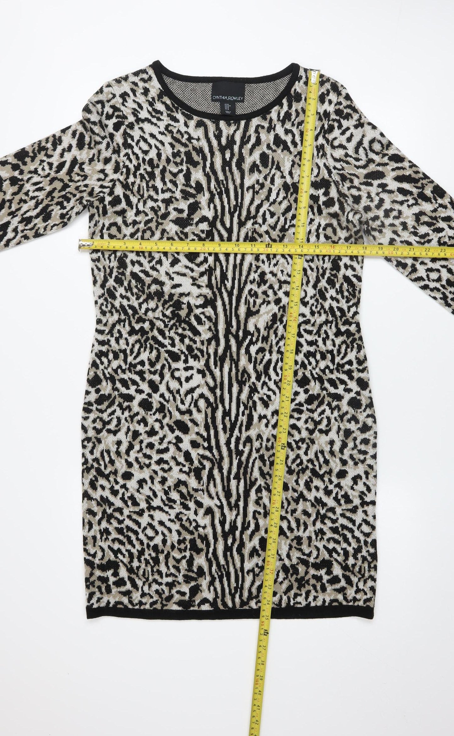 Cynthia Rowley Women's Multicoloured M Animal Print Knit Bodycon Dress