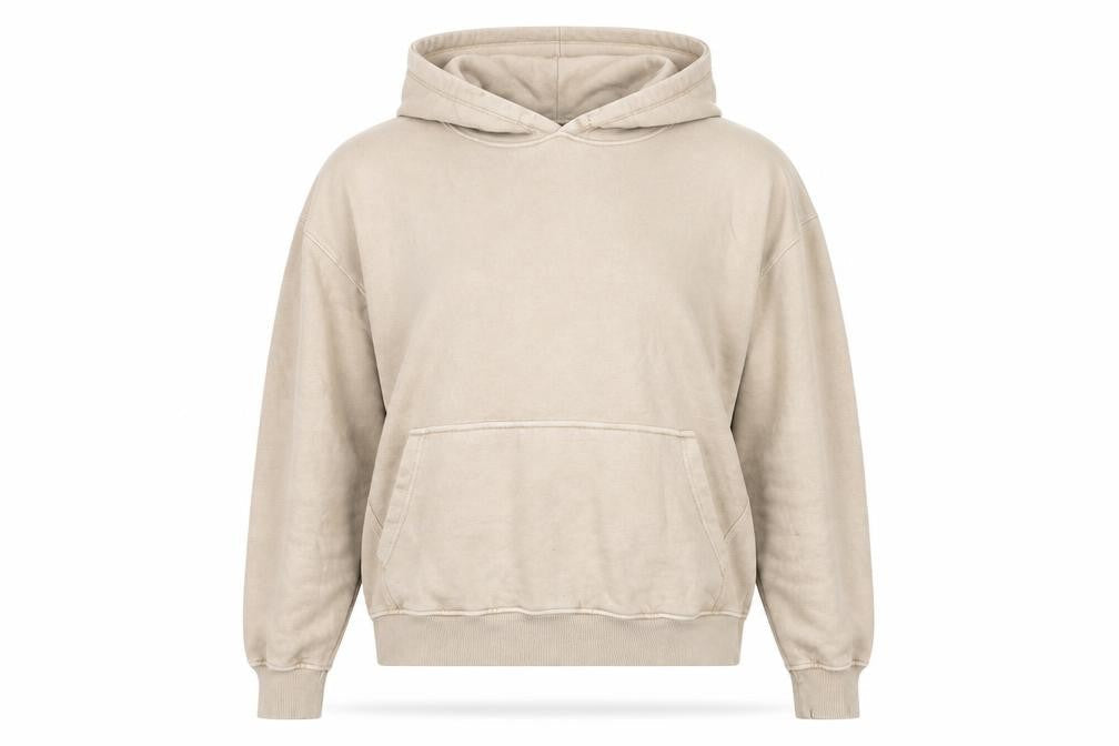 Zara Womens Beige Pullover Hoodie Size 12 Cotton Blend Casual
