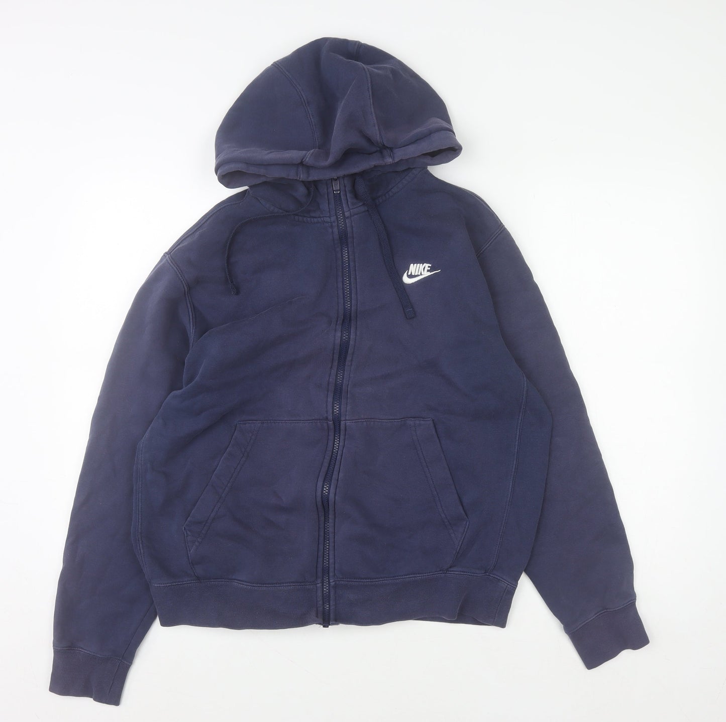 Nike Men's Blue Full Zip Hoodie Size M Fleece Sweatshirt