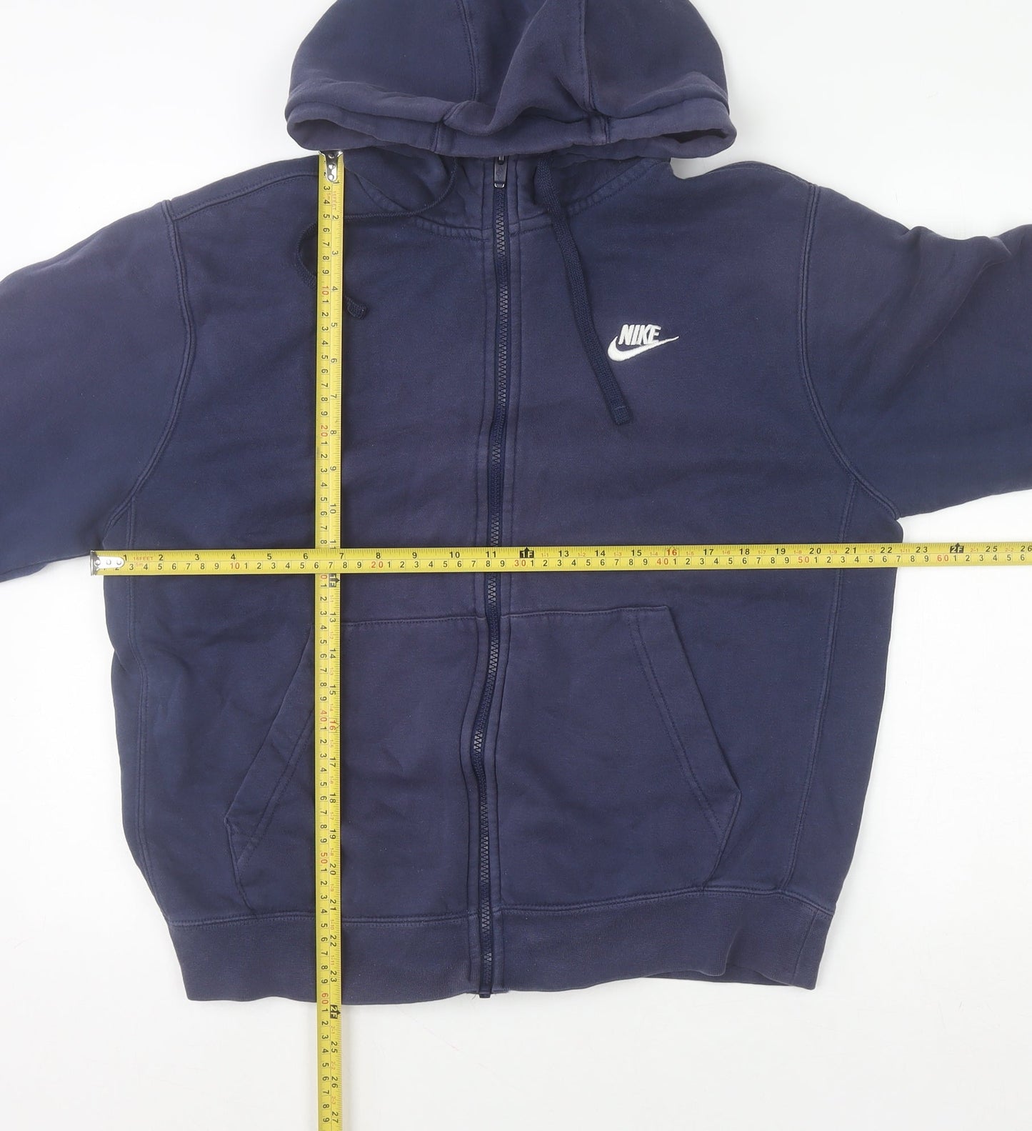 Nike Men's Blue Full Zip Hoodie Size M Fleece Sweatshirt