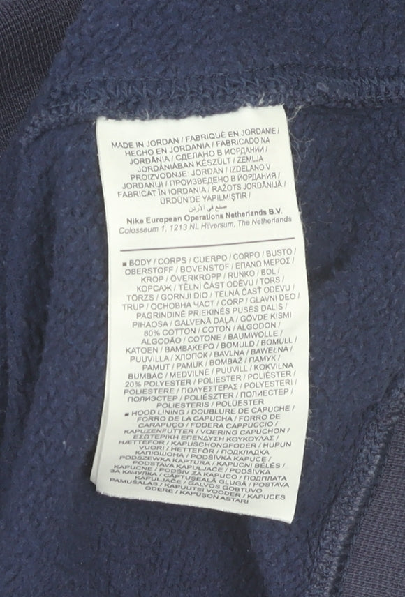 Nike Men's Blue Full Zip Hoodie Size M Fleece Sweatshirt
