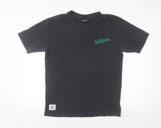 New Era Men's Black Los Angeles Graphic Cotton T-Shirt M