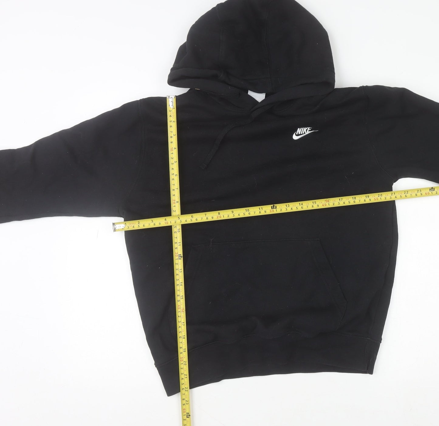 Nike Men's Black Pullover Hoodie with Logo Tape Size S