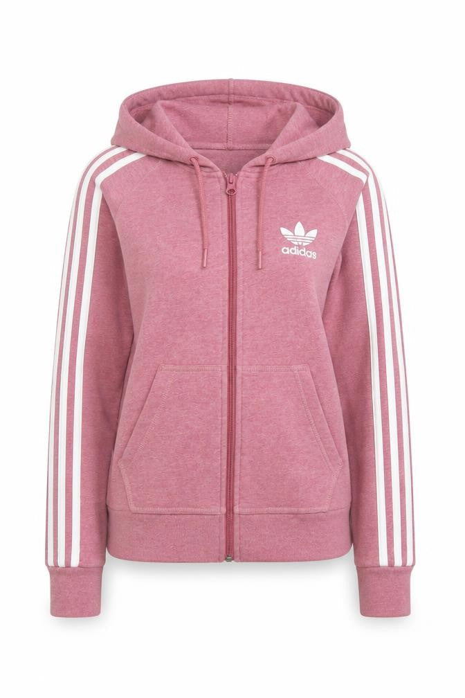 Adidas Womens Pink Full Zip Hoodie Size XS Cotton Blend