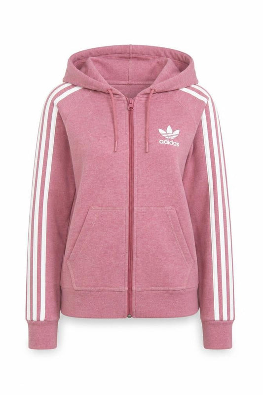 Adidas Womens Pink Full Zip Hoodie Size XS Cotton Blend