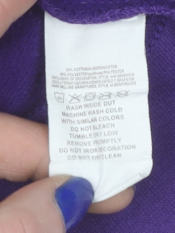 NFL Team Apparel Women Purple Yellow Hoodie Size M Cotton Blend