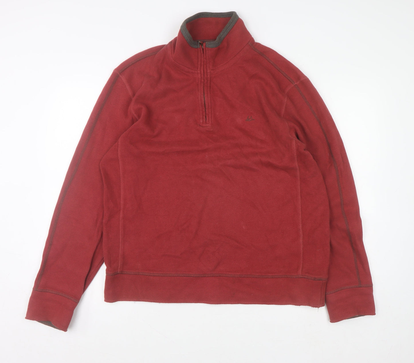 Mantaray Men's Red 1/4 Zip Cotton Sweatshirt Size M