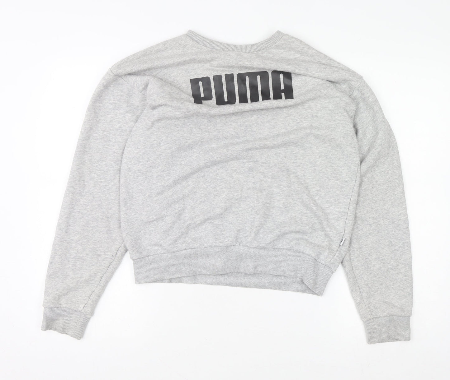 Puma Womens Grey Crew Neck Pullover Sweatshirt Size 10