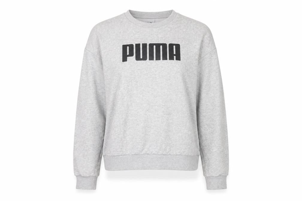 Puma Womens Grey Crew Neck Pullover Sweatshirt Size 10