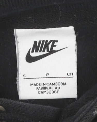 Nike Men's Black Pullover Hoodie S Graphic Logo Fleece Sweatshirt
