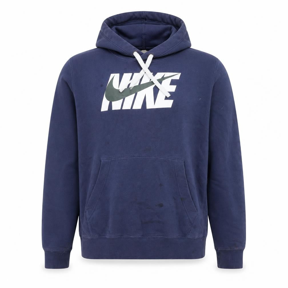 Nike Men’s Blue Pullover Hoodie M Logo Fleece Sweatshirt