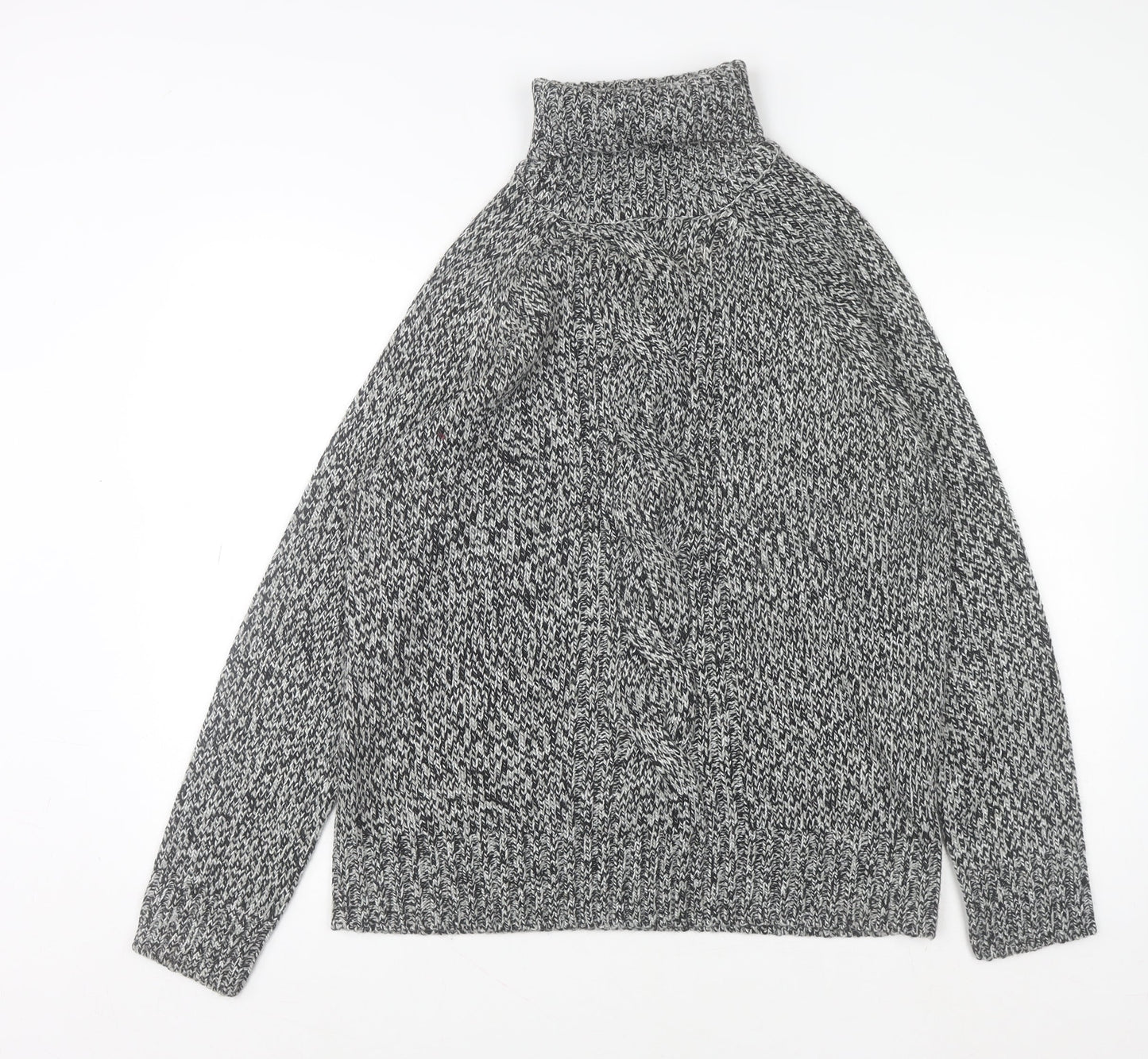 E-vie Women’s Grey Roll Neck Chunky Knit Pullover Jumper Size 18-20