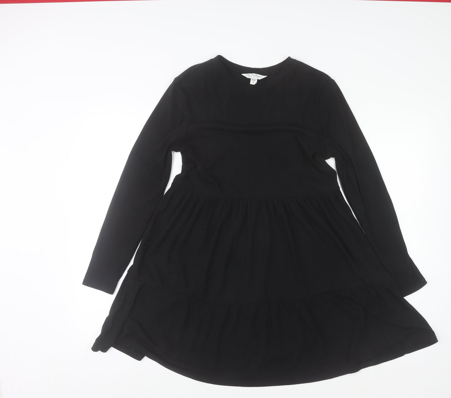 Miss Selfridge Women's Black Size 12 Long Sleeve Skater Dress
