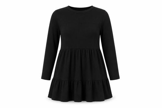 Miss Selfridge Women's Black Size 12 Long Sleeve Skater Dress