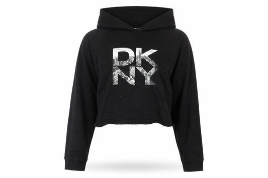 DKNY Sport Women's Black Medium Pullover Hoodie 100% Cotton