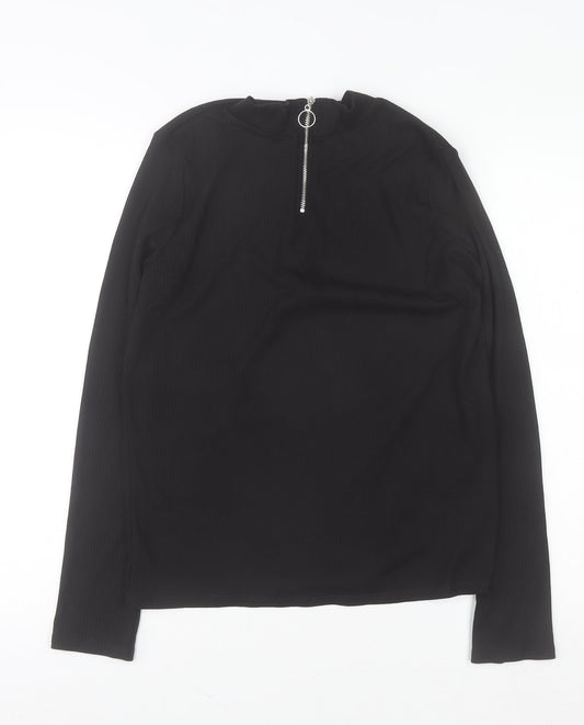 New Look Women's Black Size 18 Mock Neck 1/4 Zip Jumper