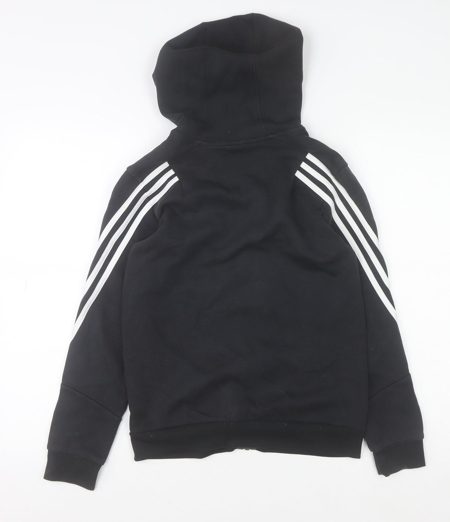 Adidas Boys Black Full Zip Hoodie 11-12 Years Sports Hooded Sweatshirt