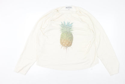 Wildfox Women’s Ivory Pineapple Graphic Pullover Jumper Size M