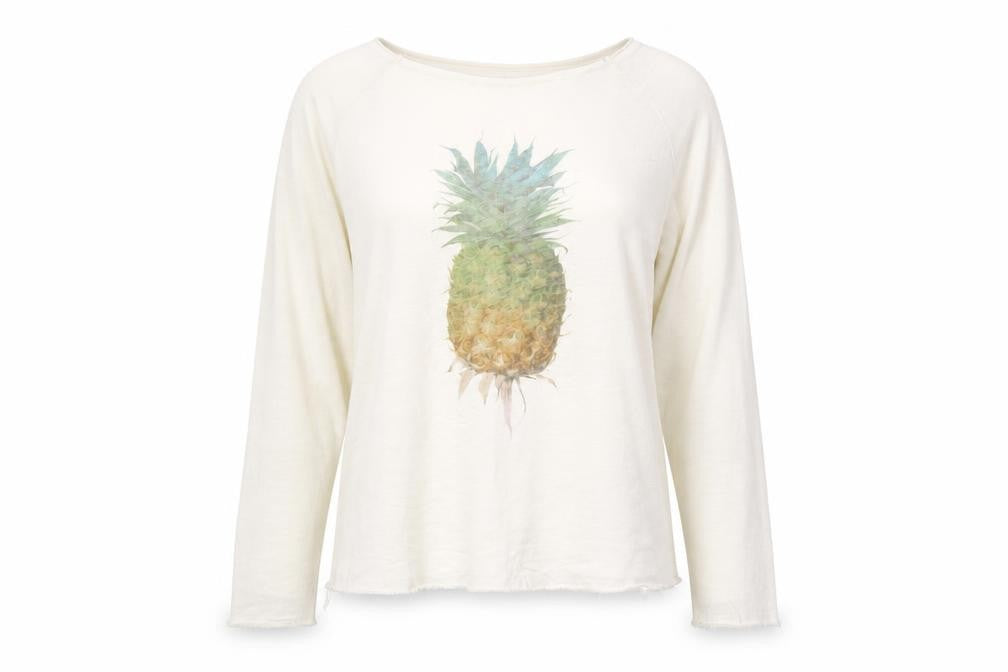 Wildfox Women’s Ivory Pineapple Graphic Pullover Jumper Size M