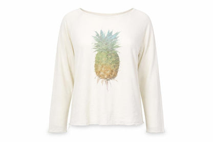 Wildfox Women’s Ivory Pineapple Graphic Pullover Jumper Size M