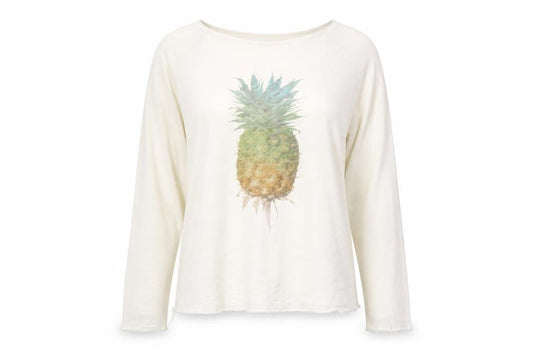Wildfox Women’s Ivory Pineapple Graphic Pullover Jumper Size M