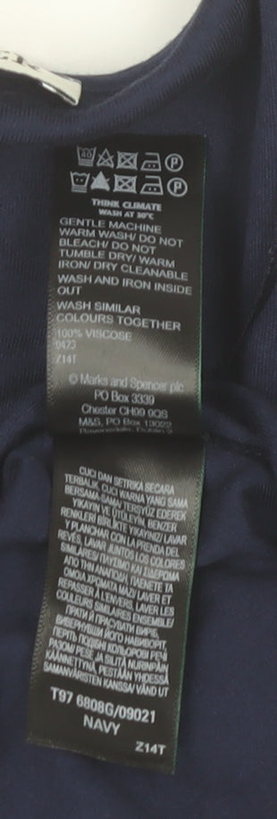 Jaeger Women’s Navy Wrap V-Neck Long Sleeve Blouse Size 8