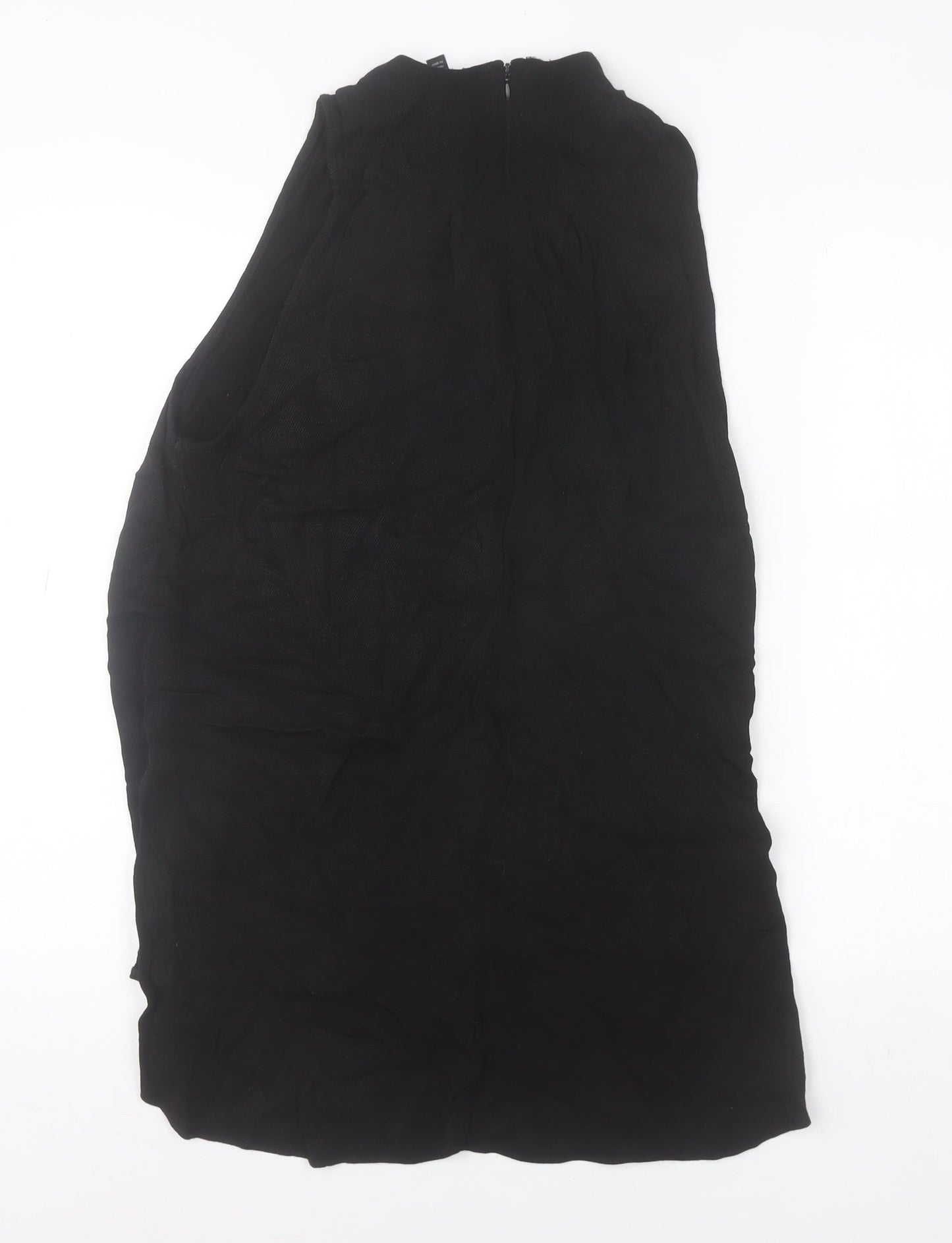 Topshop Women’s Black Hi-Low Sleeveless Shift Dress Size 10