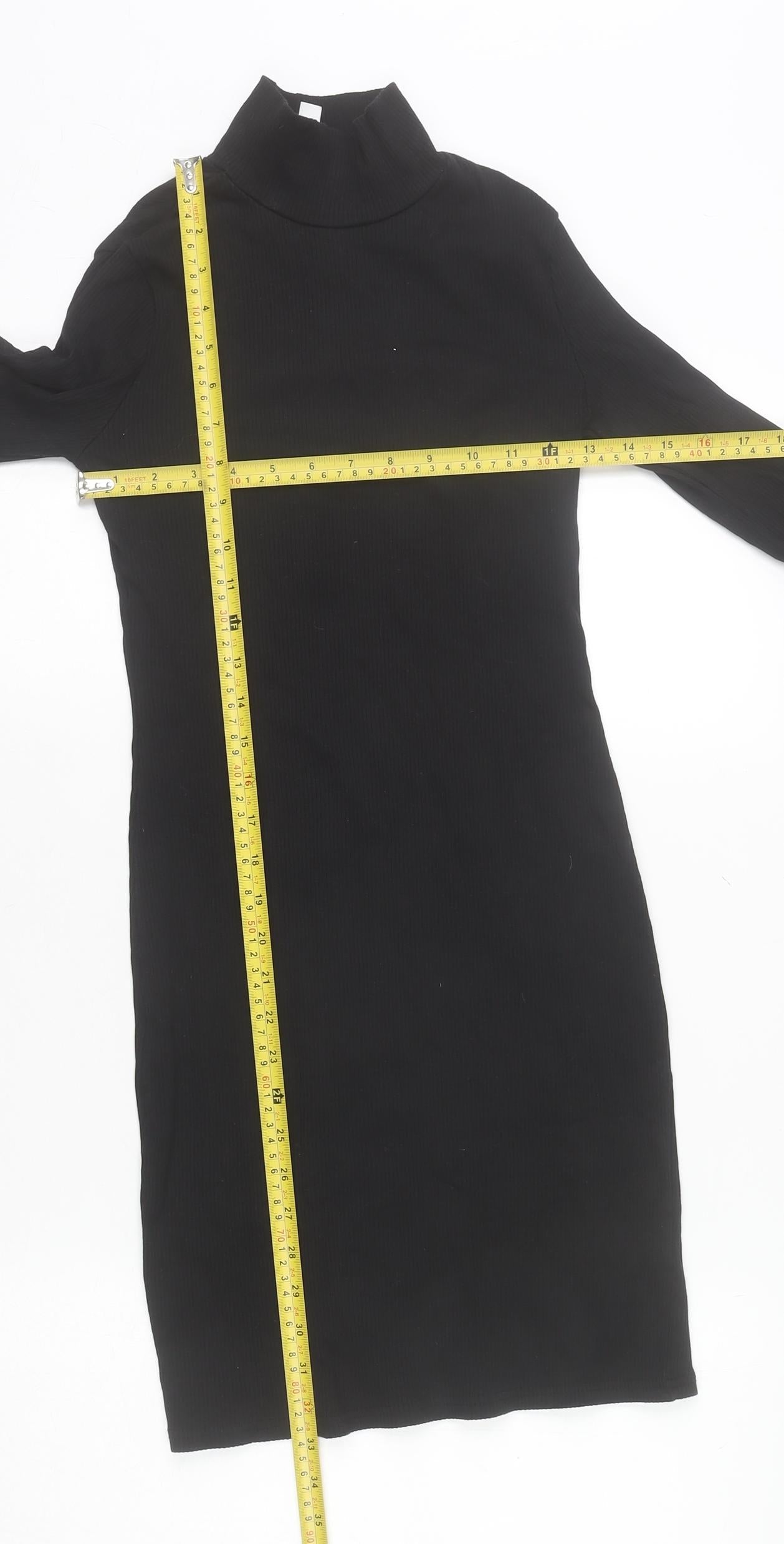 H&M Divided Women’s Black Long Sleeve Bodycon Dress Size S