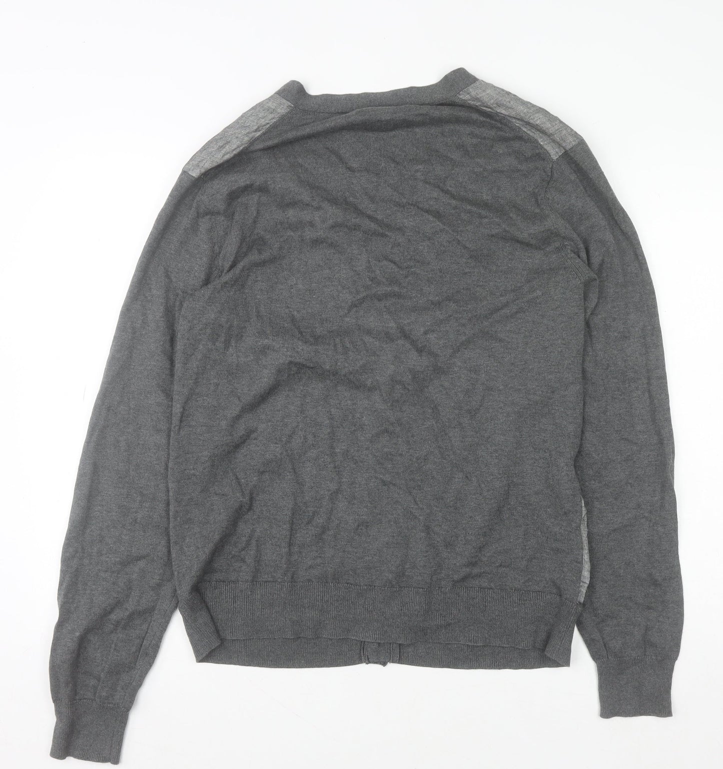 Calvin Klein Men's Grey Cotton Modal Linen Cardigan M V-Neck