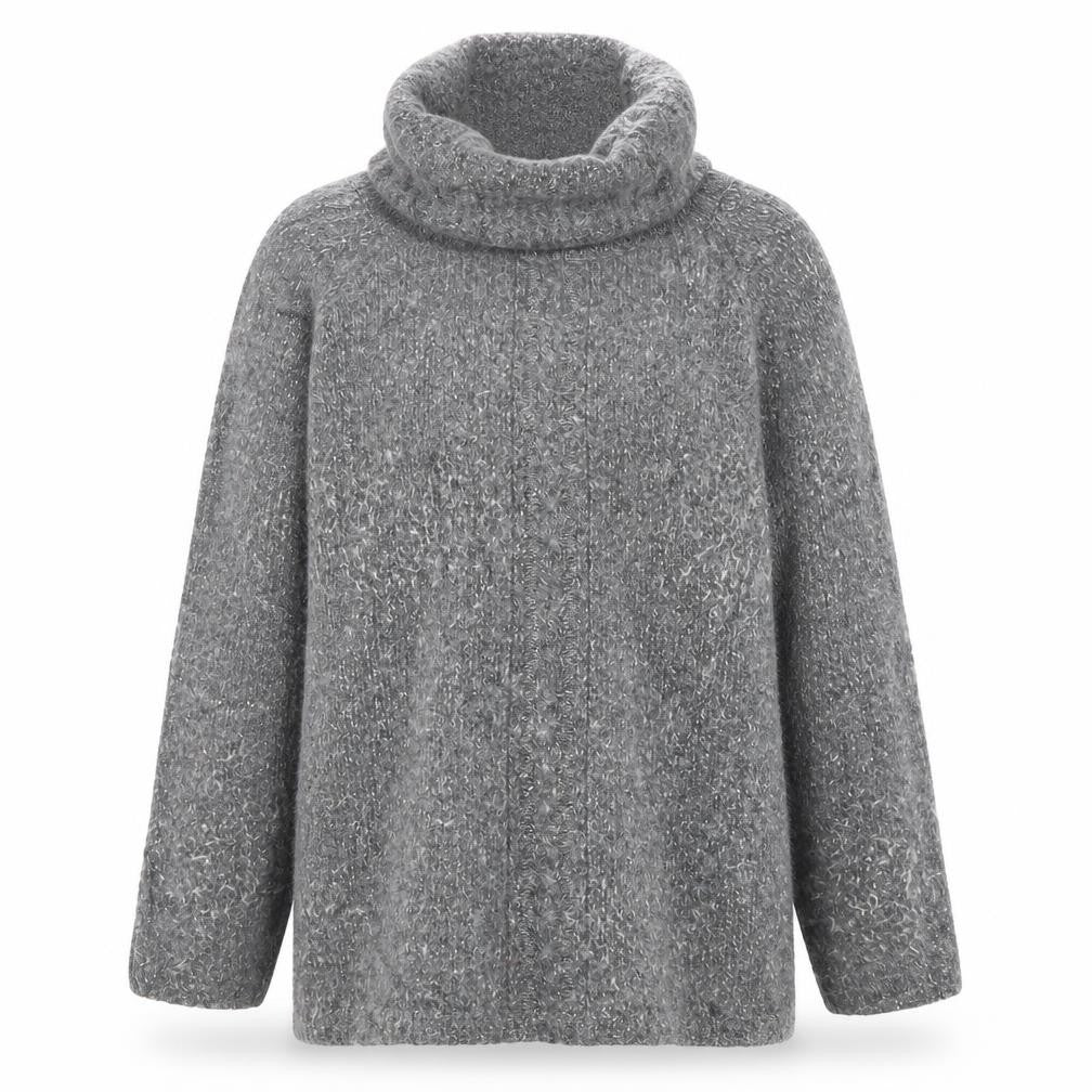 Expressions Womens Grey Silk Blend Cowl Neck Jumper Size 10