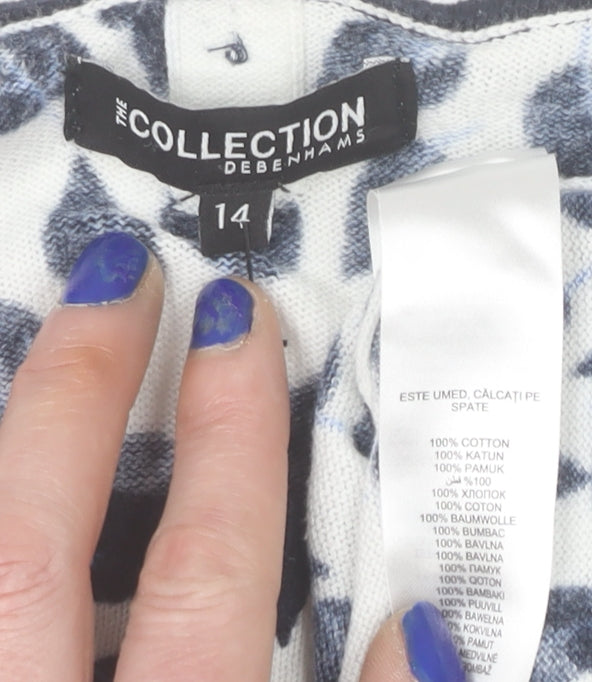 Debenhams The Collection Women’s Blue Leaf Print Cotton Top Size 14