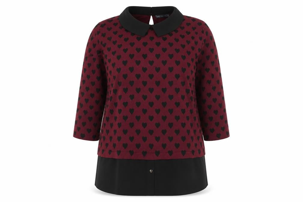 Marks & Spencer Women’s Red Heart Collared Tunic Blouse UK 14