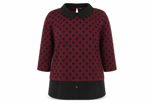 Marks & Spencer Women’s Red Heart Collared Tunic Blouse UK 14