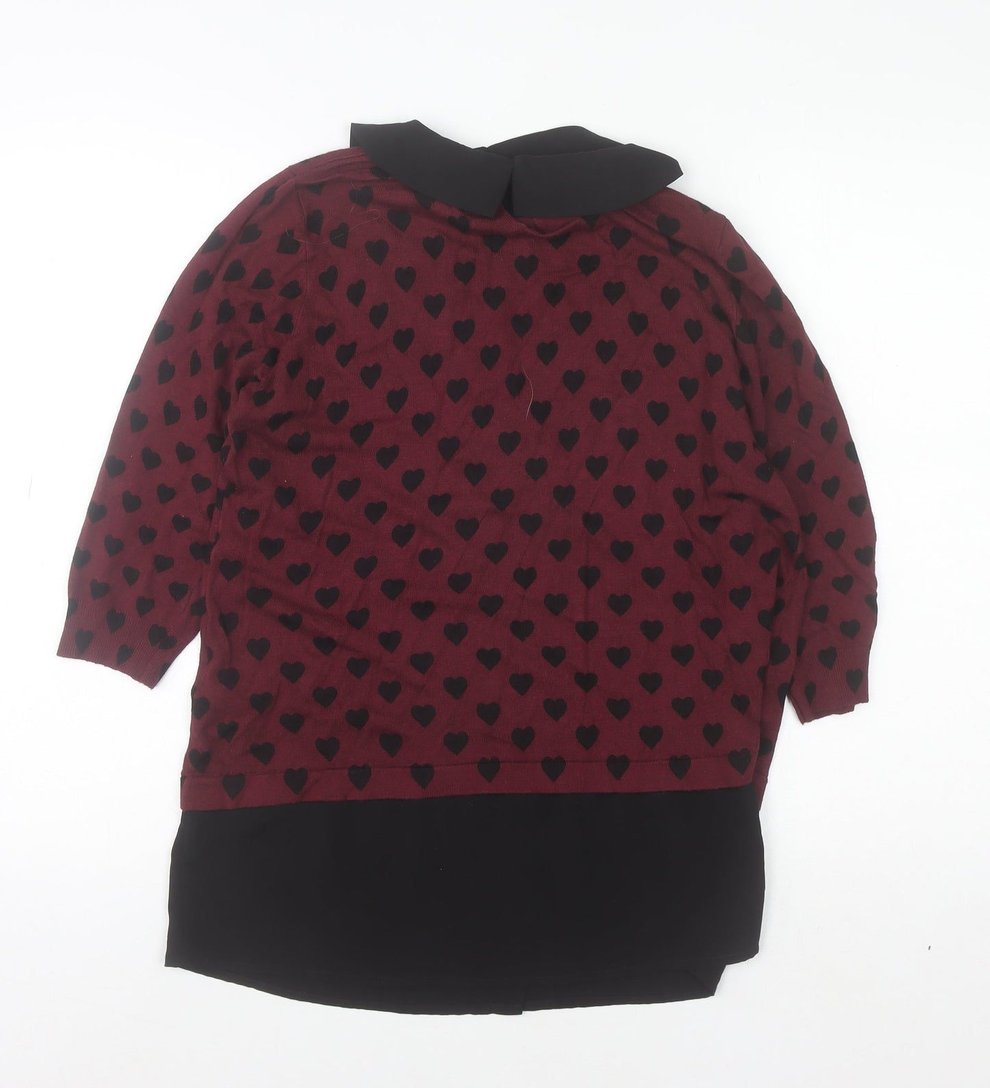 Marks and Spencer Women’s Red Heart Collared Tunic Blouse UK 14