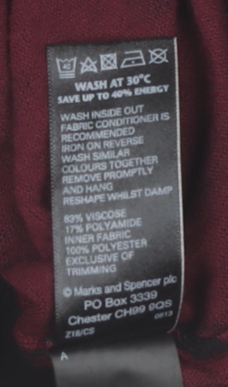 Marks and Spencer Women’s Red Heart Collared Tunic Blouse UK 14