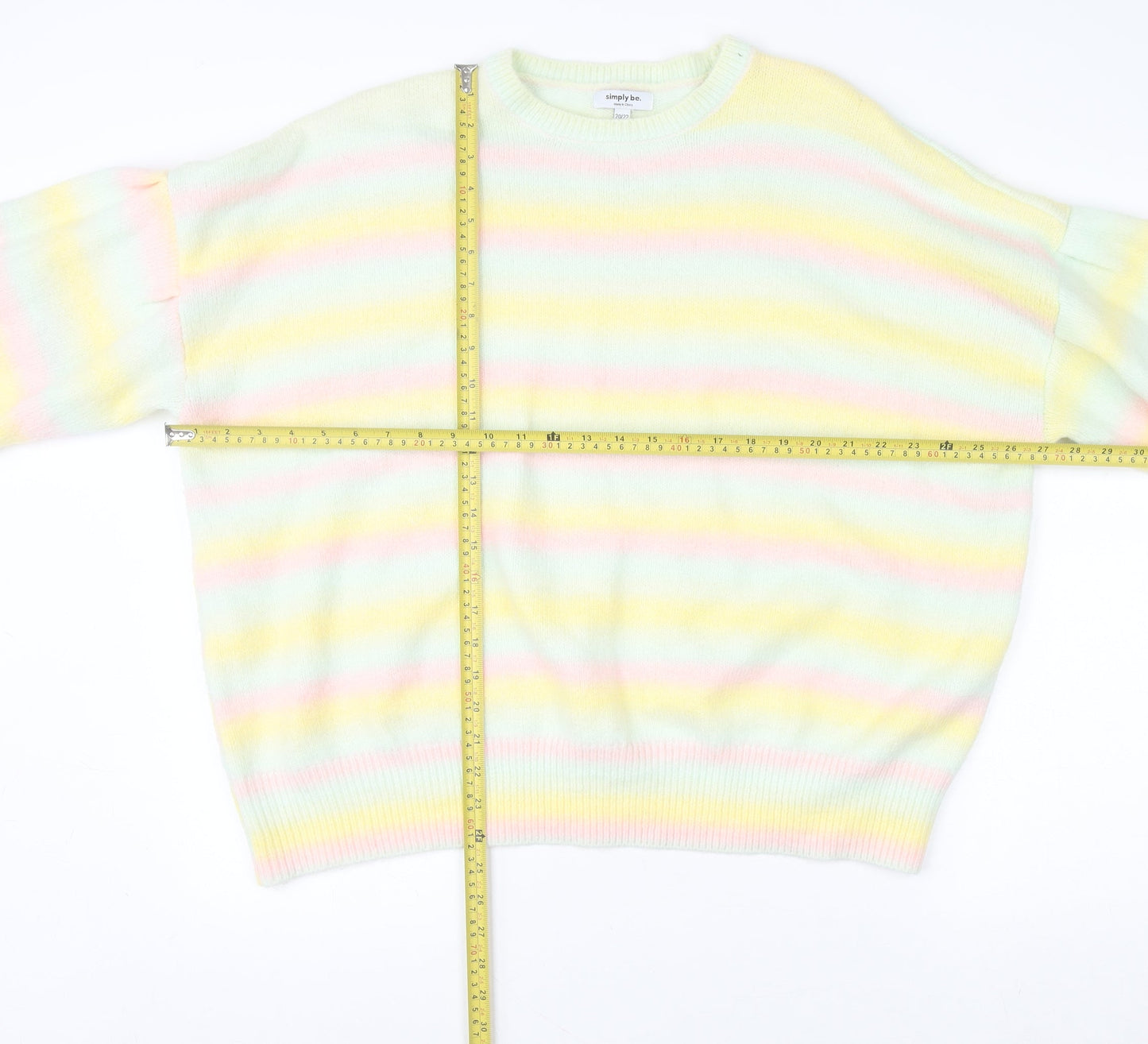 Simply Be Women’s Multicoloured Striped Knit Pullover Jumper Size 20/22