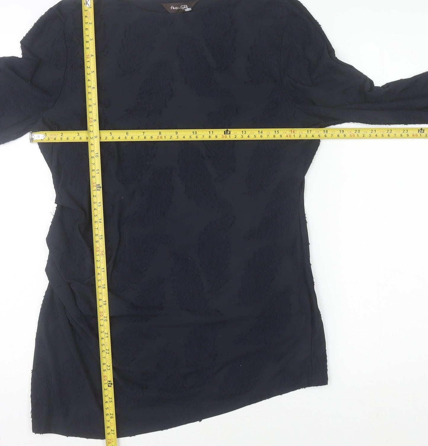 Phase Eight Womens Black Long Sleeve Tunic Blouse Size 12