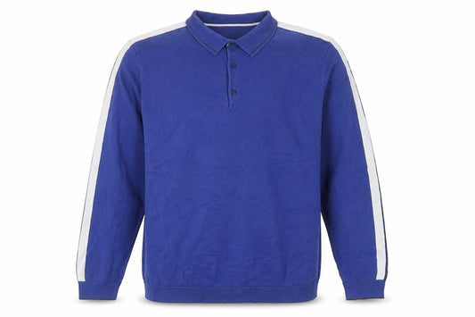 Marks & Spencer Men's Blue Collared Henley Sweatshirt Size L