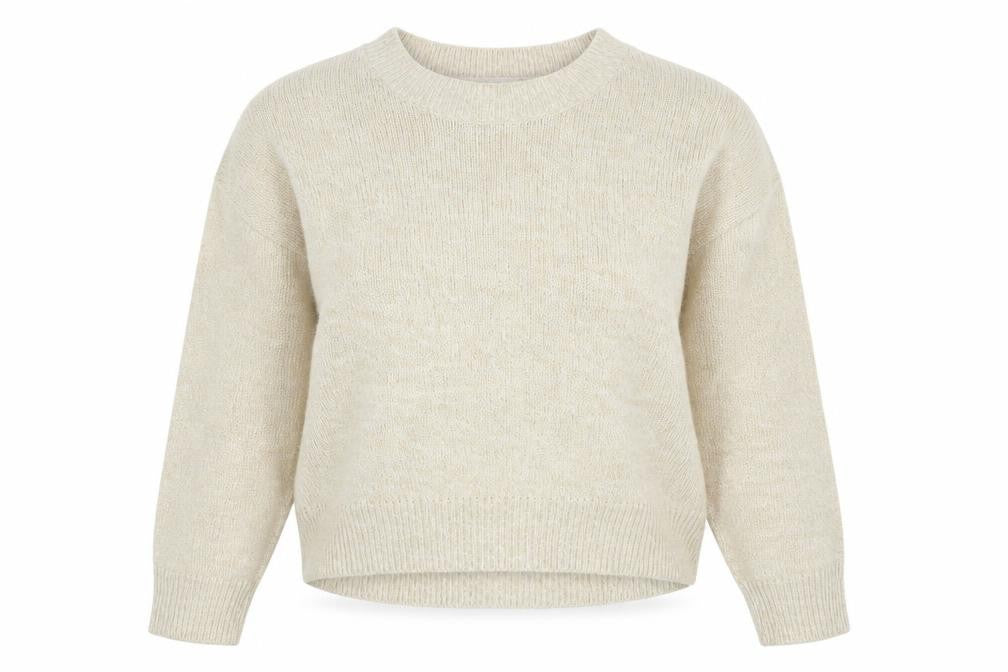H&M Women Beige Crew Neck Pullover Jumper Size S Acrylic Knit