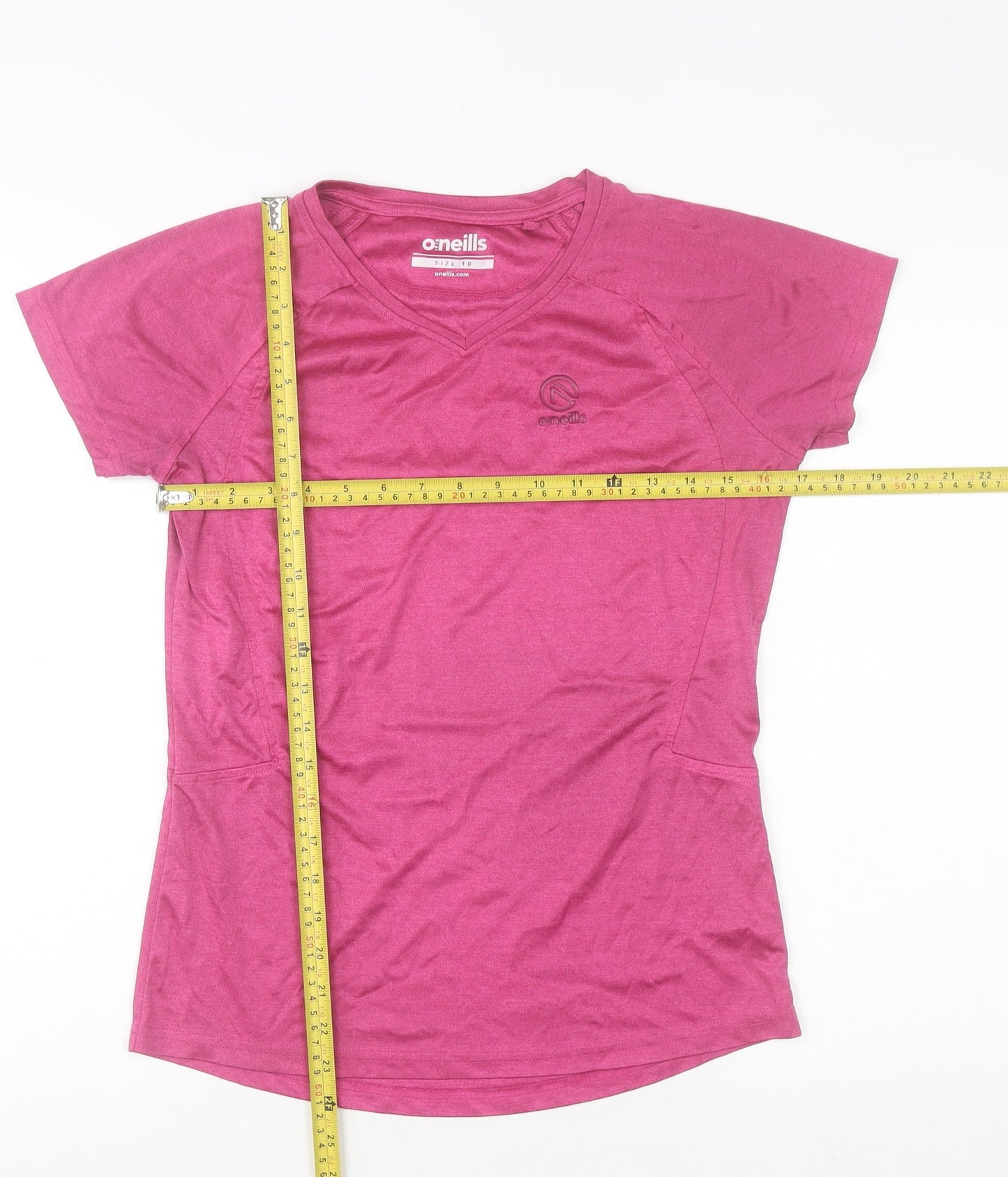 O’Neills Womens Pink Size 10 V-Neck Short Sleeve Sports T-Shirt