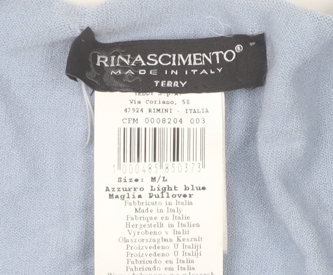 Rinascimento Womens Blue M/L Scoop Neck Pullover Jumper