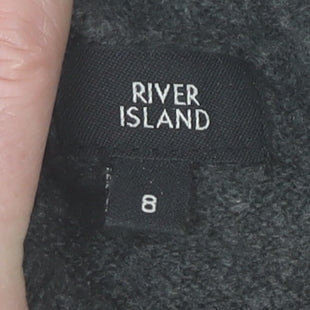River Island Women’s Grey Sequin Roll Neck Jumper Size 8