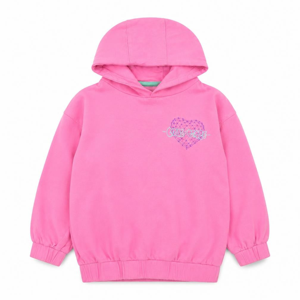 Dunnes Stores Girls Pink Pullover Hoodie 4-5 Years Graphic Print Cotton Blend