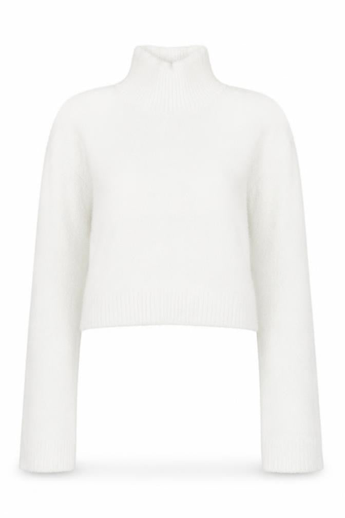 PrettyLittleThing Womens White Roll Neck Knit Jumper XS