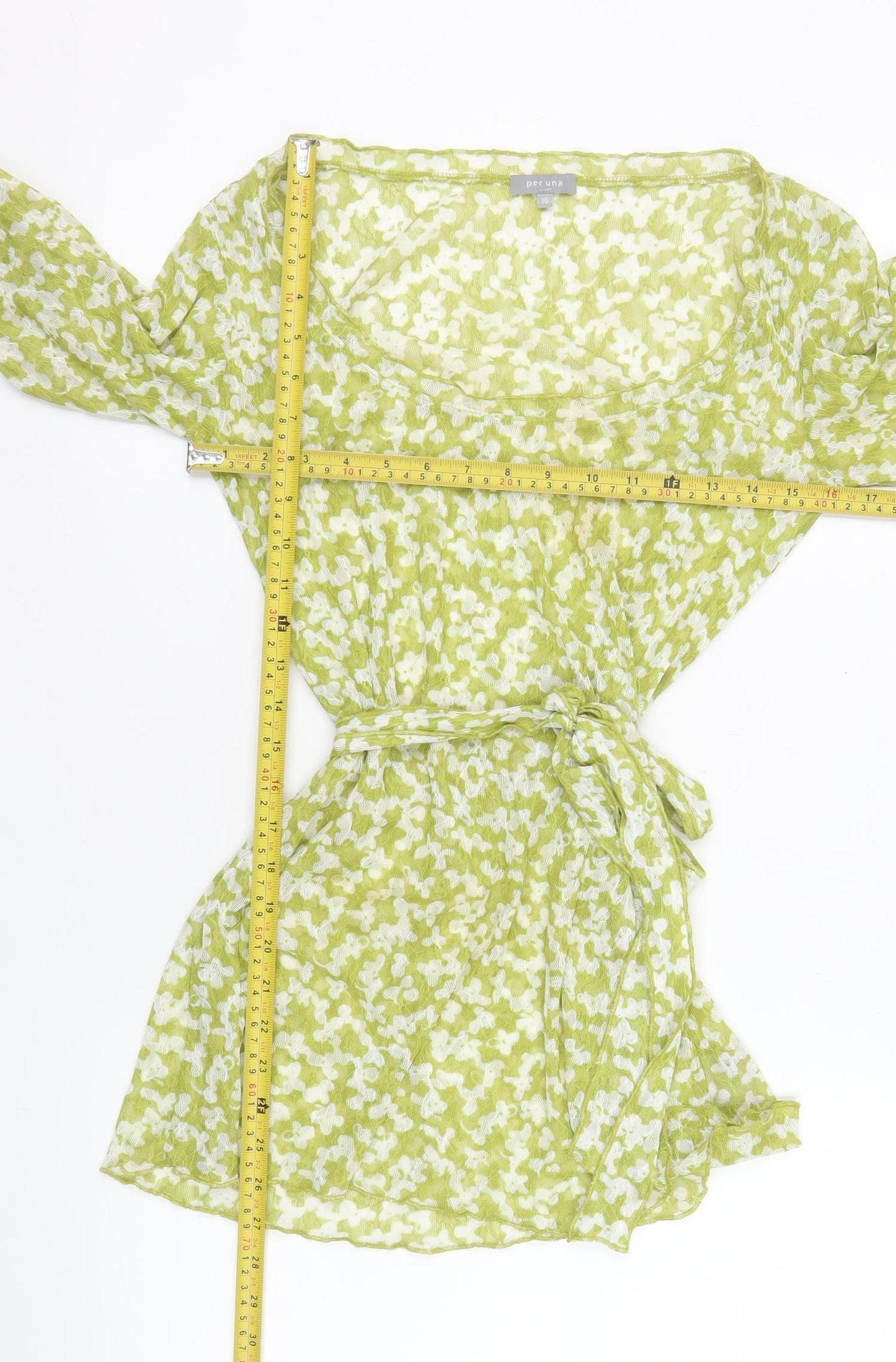 Marks and Spencer Women’s Green Floral Wrap Blouse Size 10
