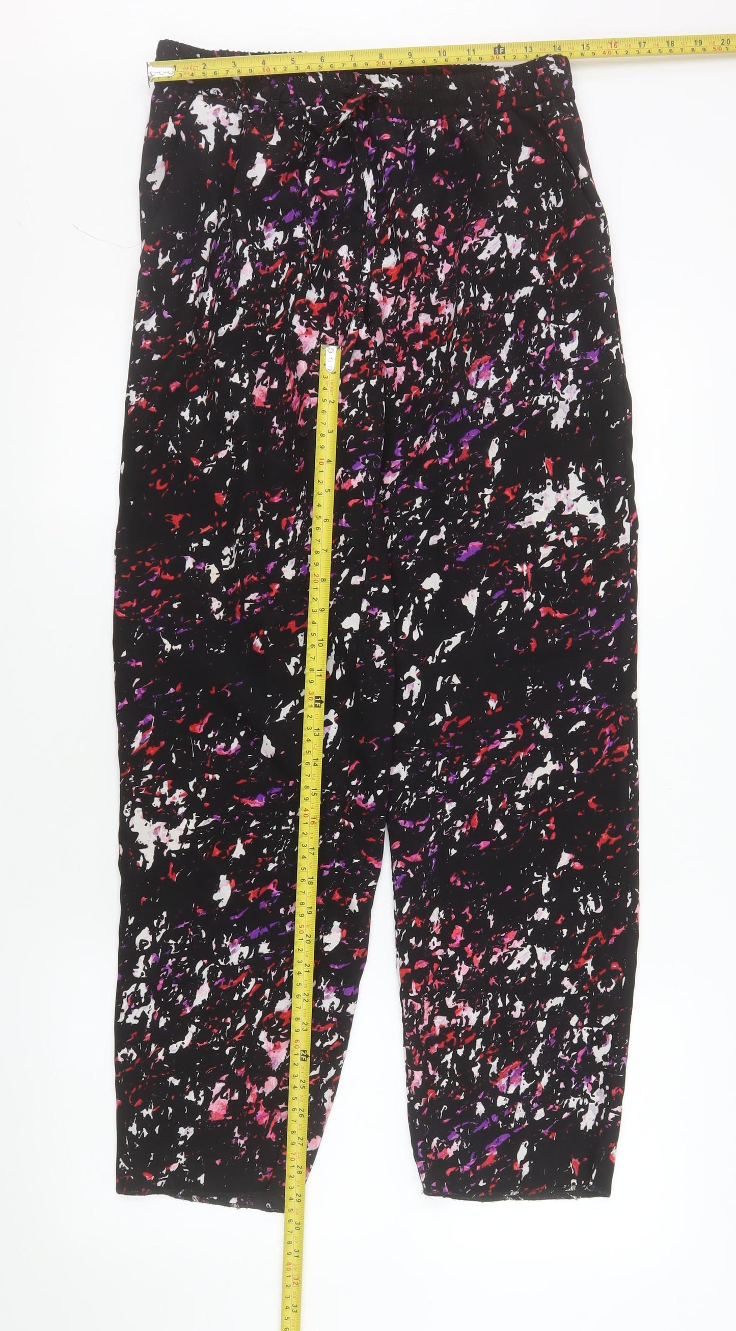 Warehouse Womens Multicoloured Size 12 Cropped Tapered Trousers