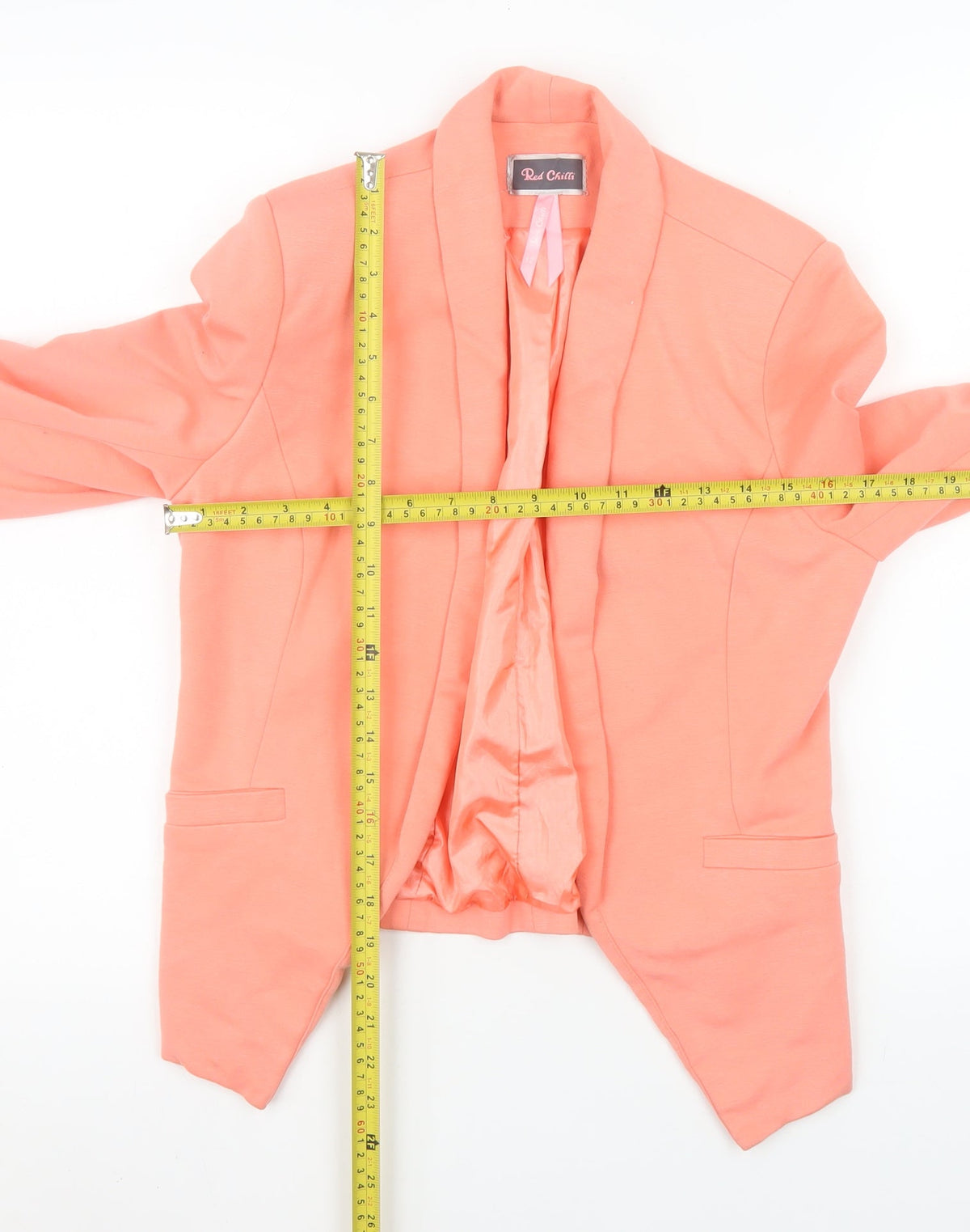 Red Chilli Women’s Pink Shawl Collar Blazer Jacket Size 12