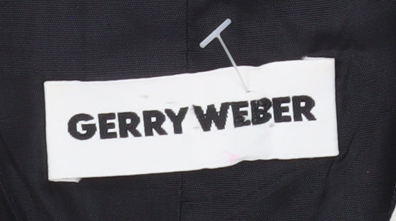 Gerry Weber Women’s Black Striped Short Sleeve Viscose Shirt Blazer Size 38