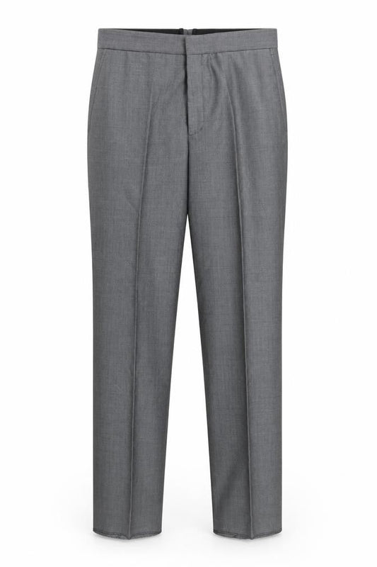 Torre Boys Grey Formal Wool Blend Dress Trousers 28R Belted Smart Pants